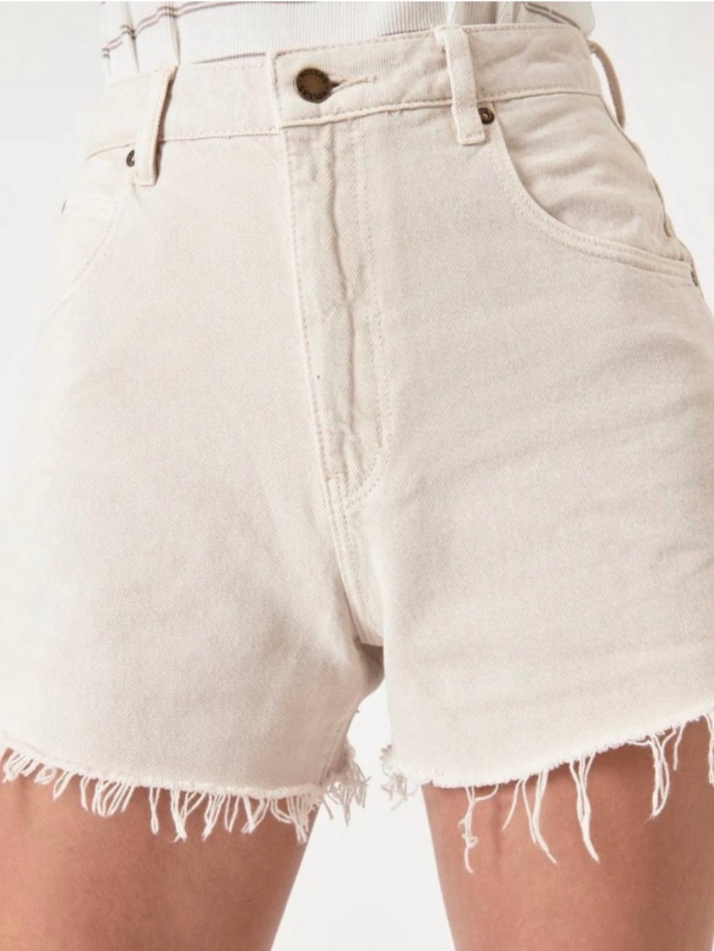 ROLLA’S Original High Rise Cut Off Shorts Vanilla Cream 28